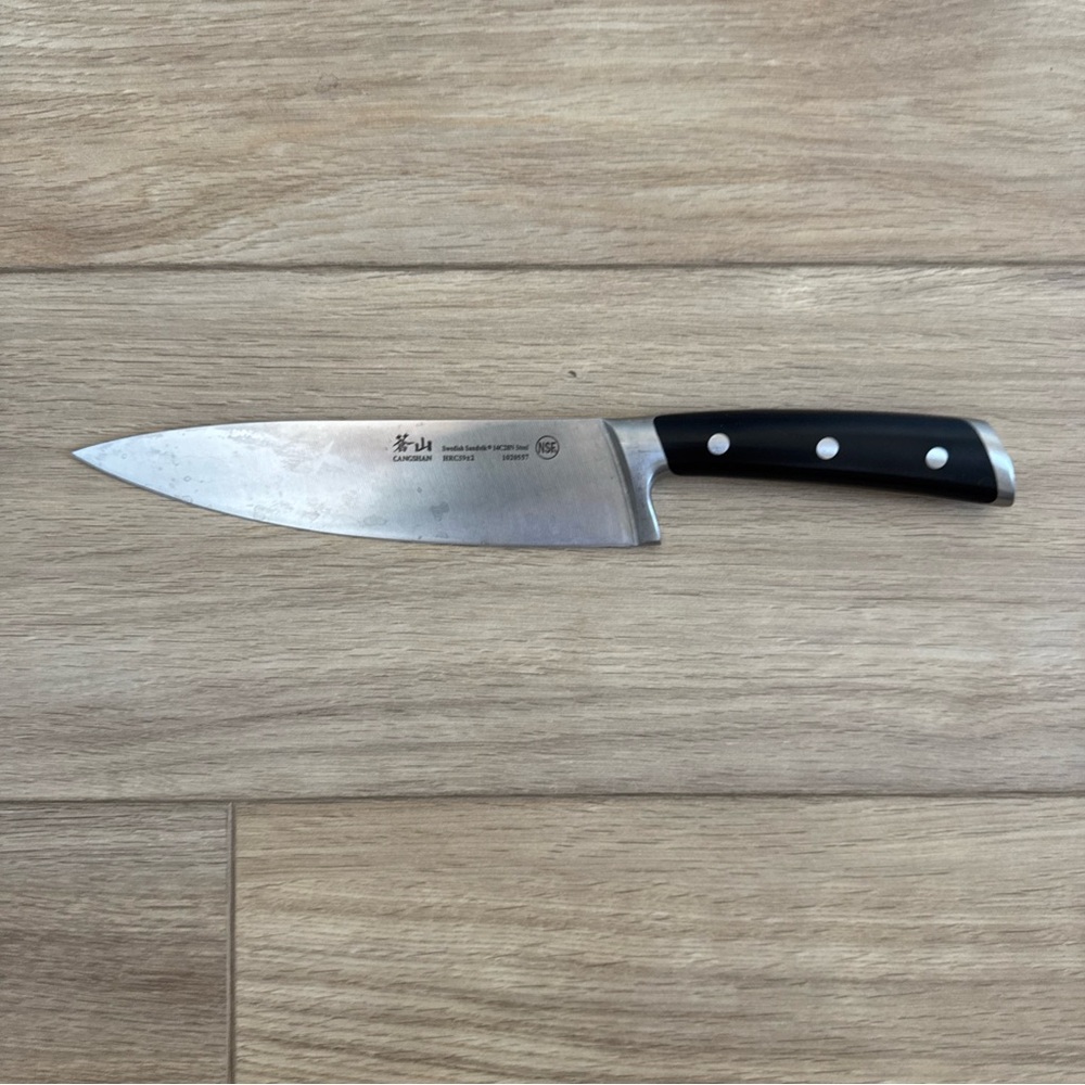 Gangshan TV2 Series 8-Inch Chef Knife, Forged Swedish 14C28N Steel, 1020557